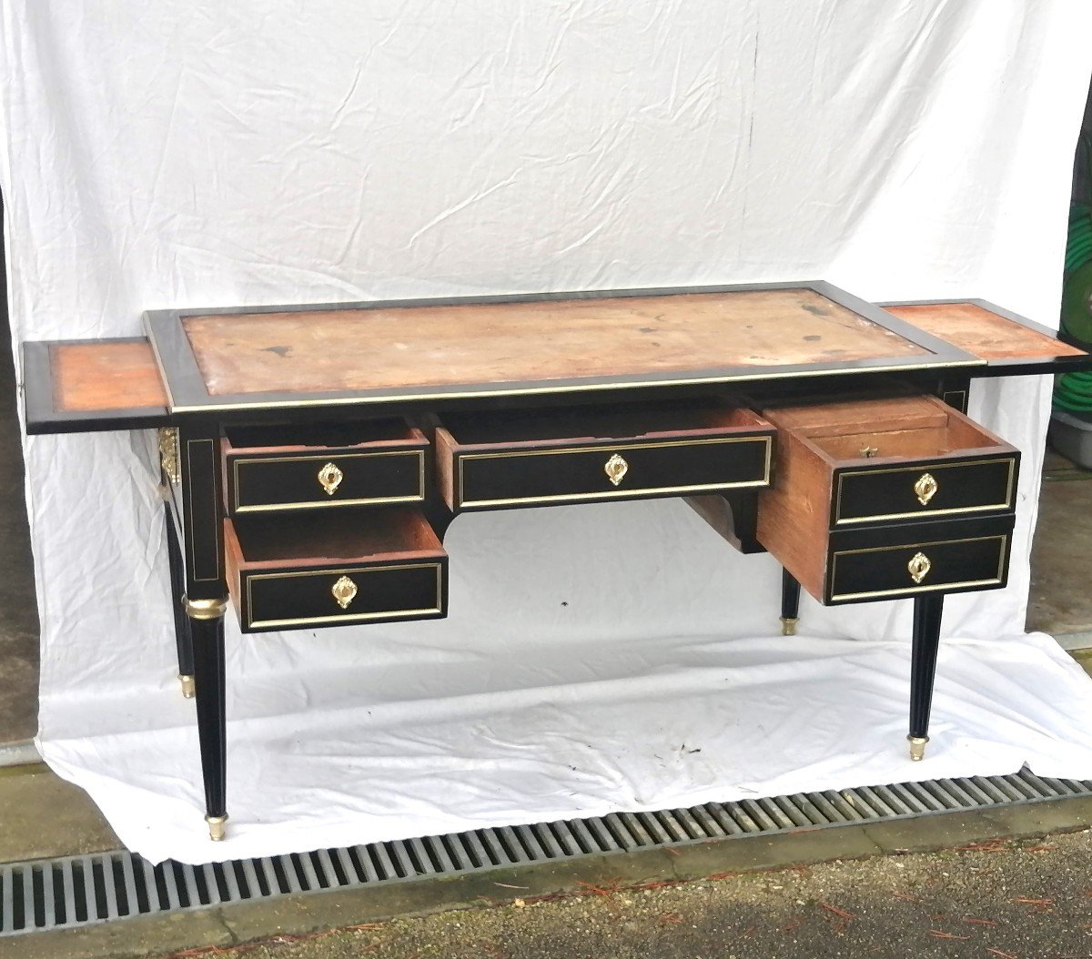 Louis XVI Period Boulle Bronze Pull-out Minister's Desk-photo-4