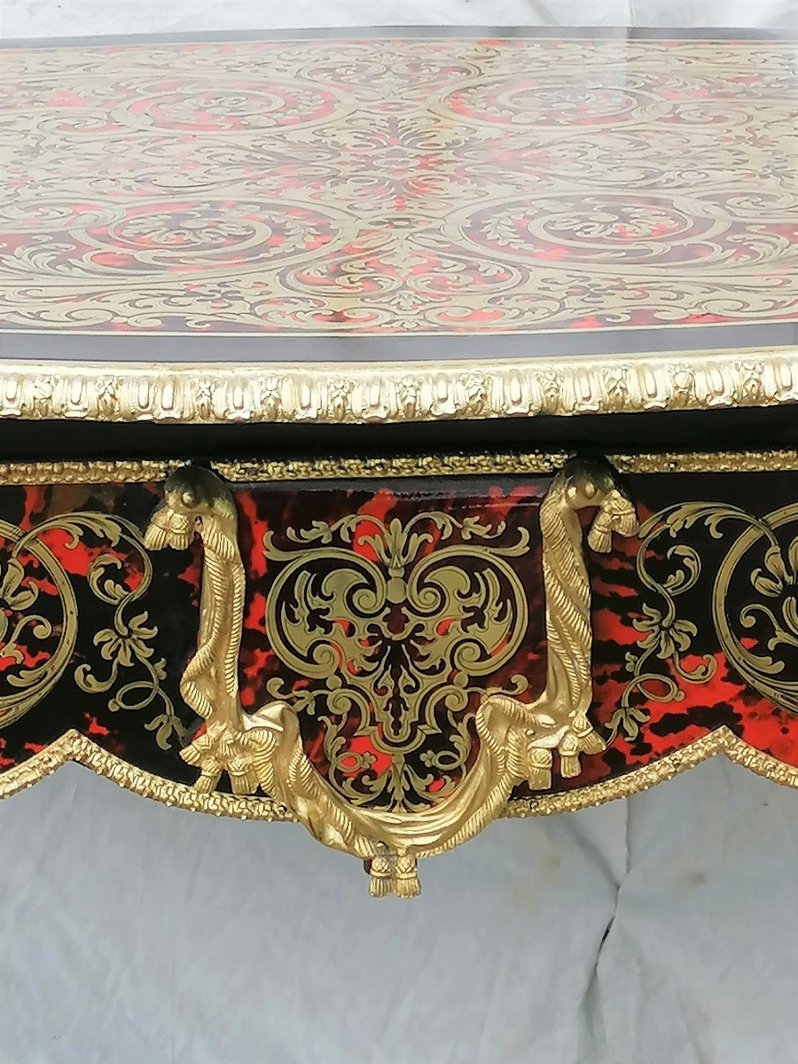 Louis XV Style Desk Boulle Marquetry Napoleon Napoleon III-photo-5