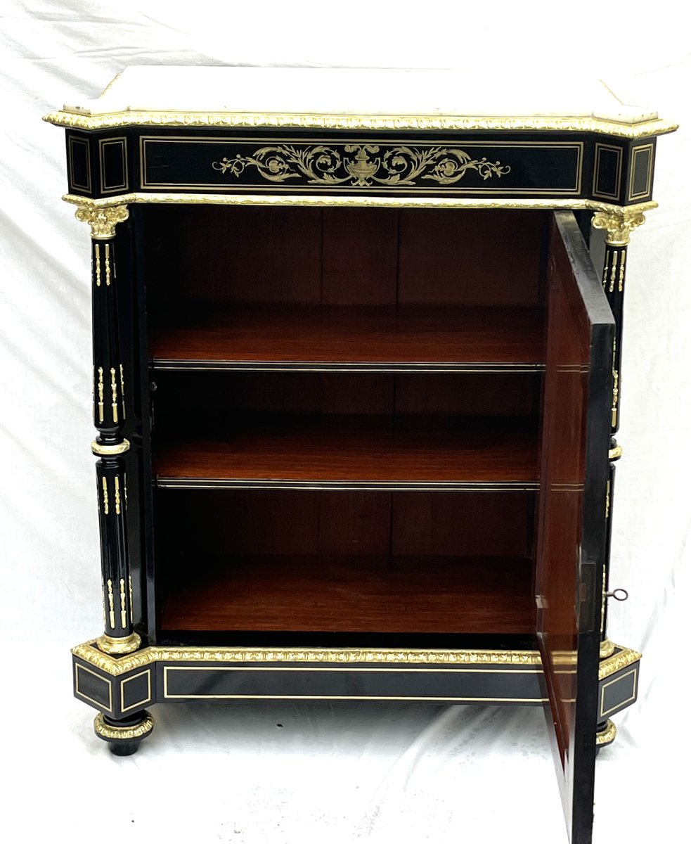 Boulle Napoleon III Marquetry Column Support Unit-photo-1