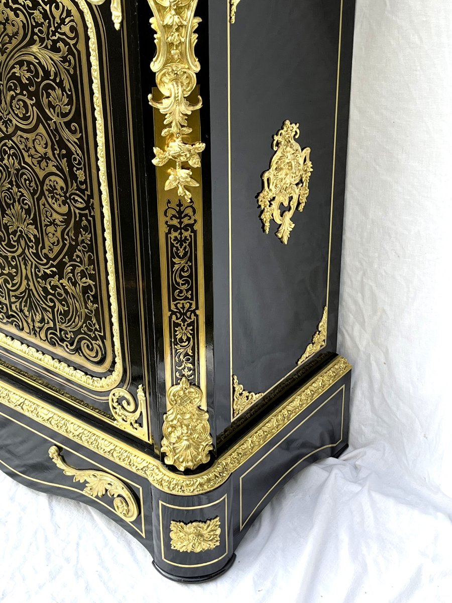 Large Two-door Boulle Marquetry Sideboard, Napoleon III Style-photo-3