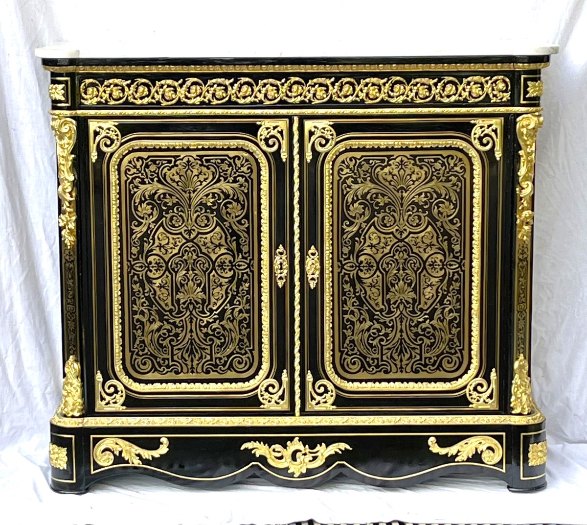 Large Two-door Boulle Marquetry Sideboard, Napoleon III Style