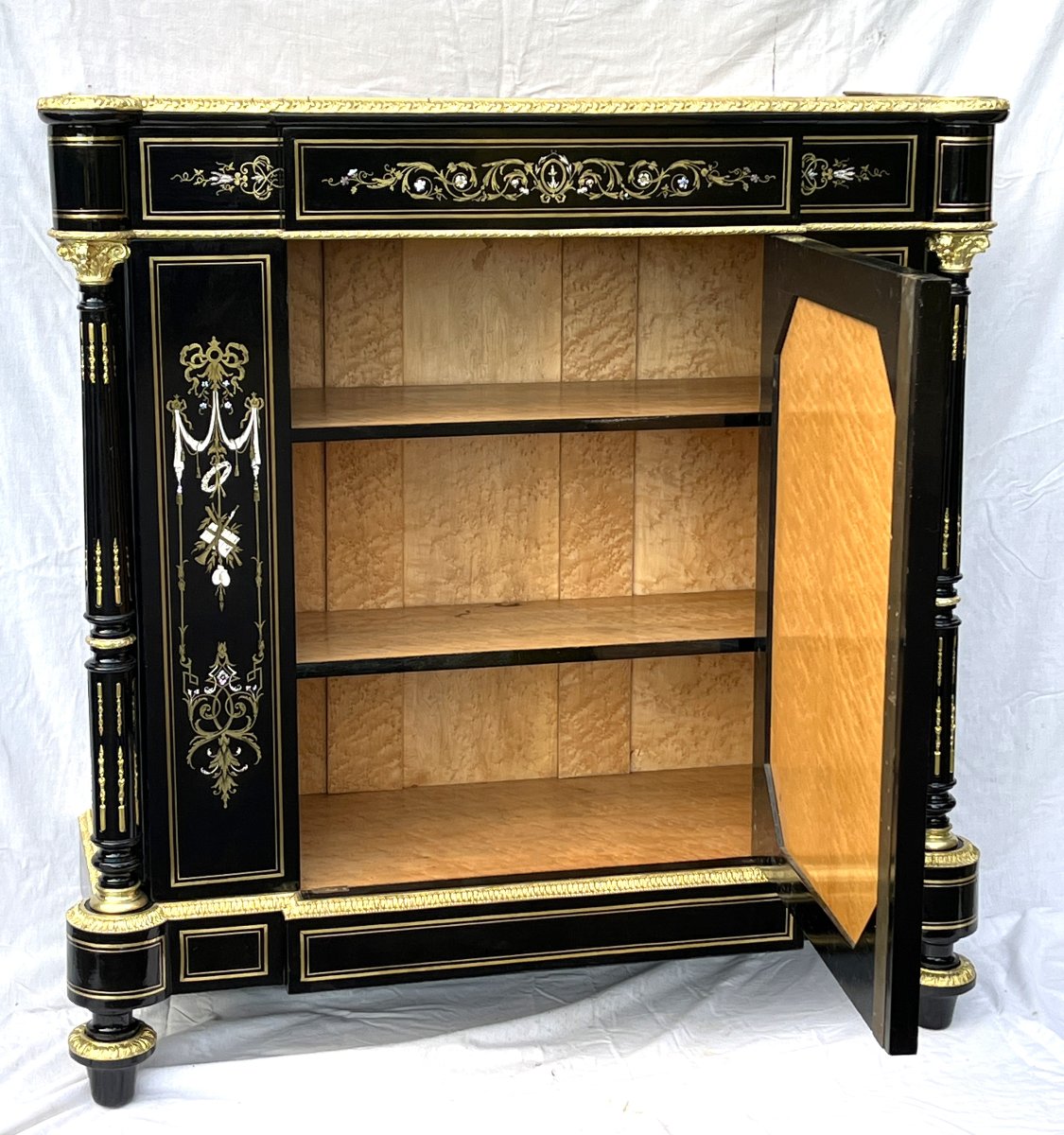 Large Boulle Marquetry Sideboard With Three Materials, Napoleon III-photo-4