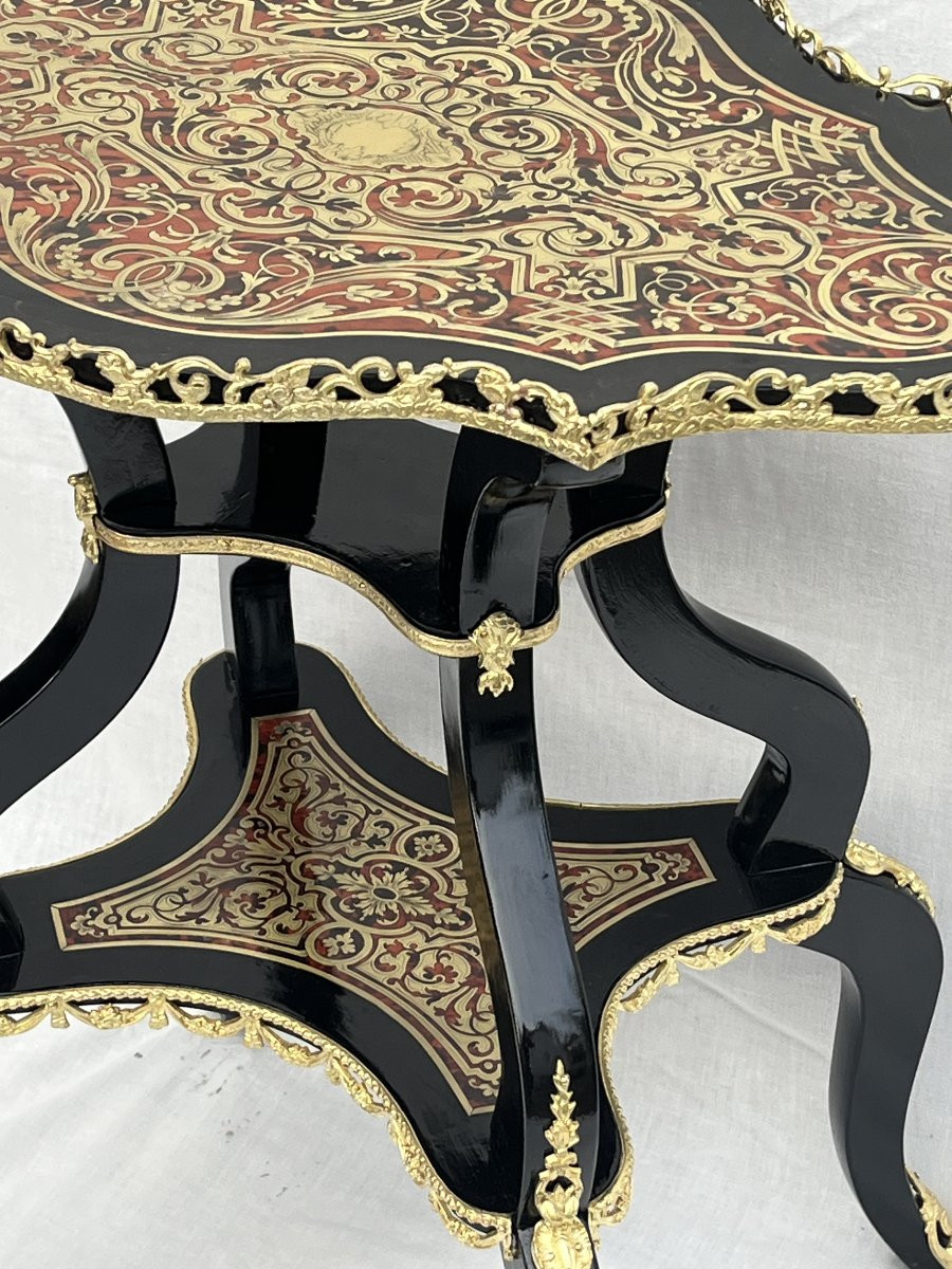 Boulle Marquetry Violin-shaped Side Table, Napoleon III-photo-3