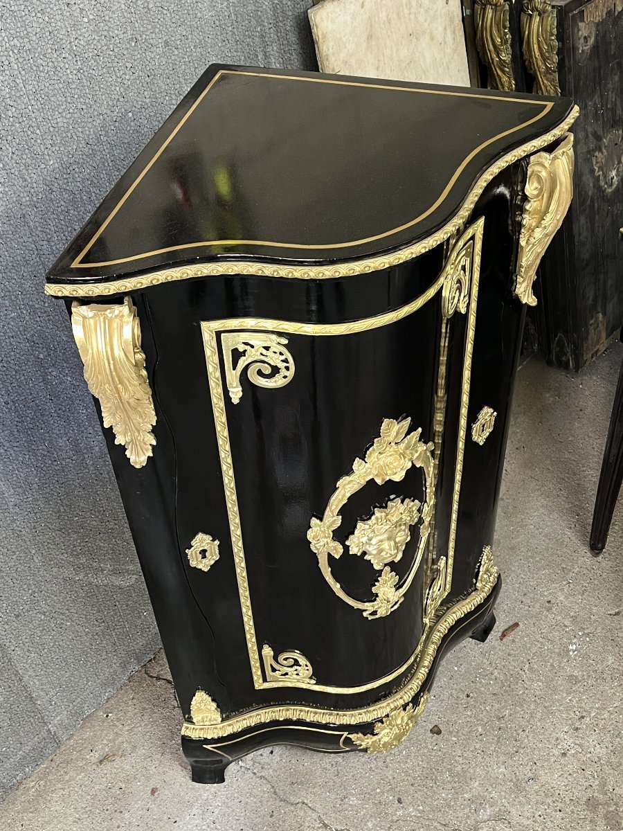 Napoleon III Boulle Marquetry Corner Cabinet In Bronze-photo-3