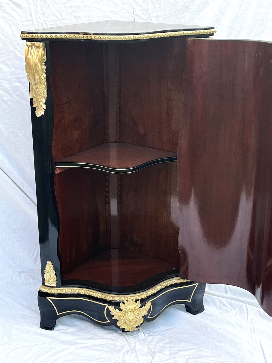 Napoleon III Boulle Marquetry Corner Cabinet In Bronze-photo-4