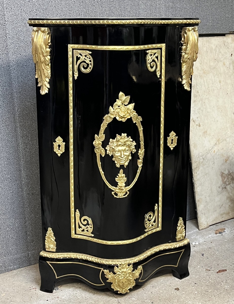 Napoleon III Boulle Marquetry Corner Cabinet In Bronze