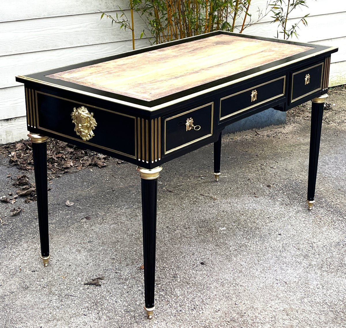 Louis XVI Style Minister's Desk, Napoleon III Boulle-photo-1