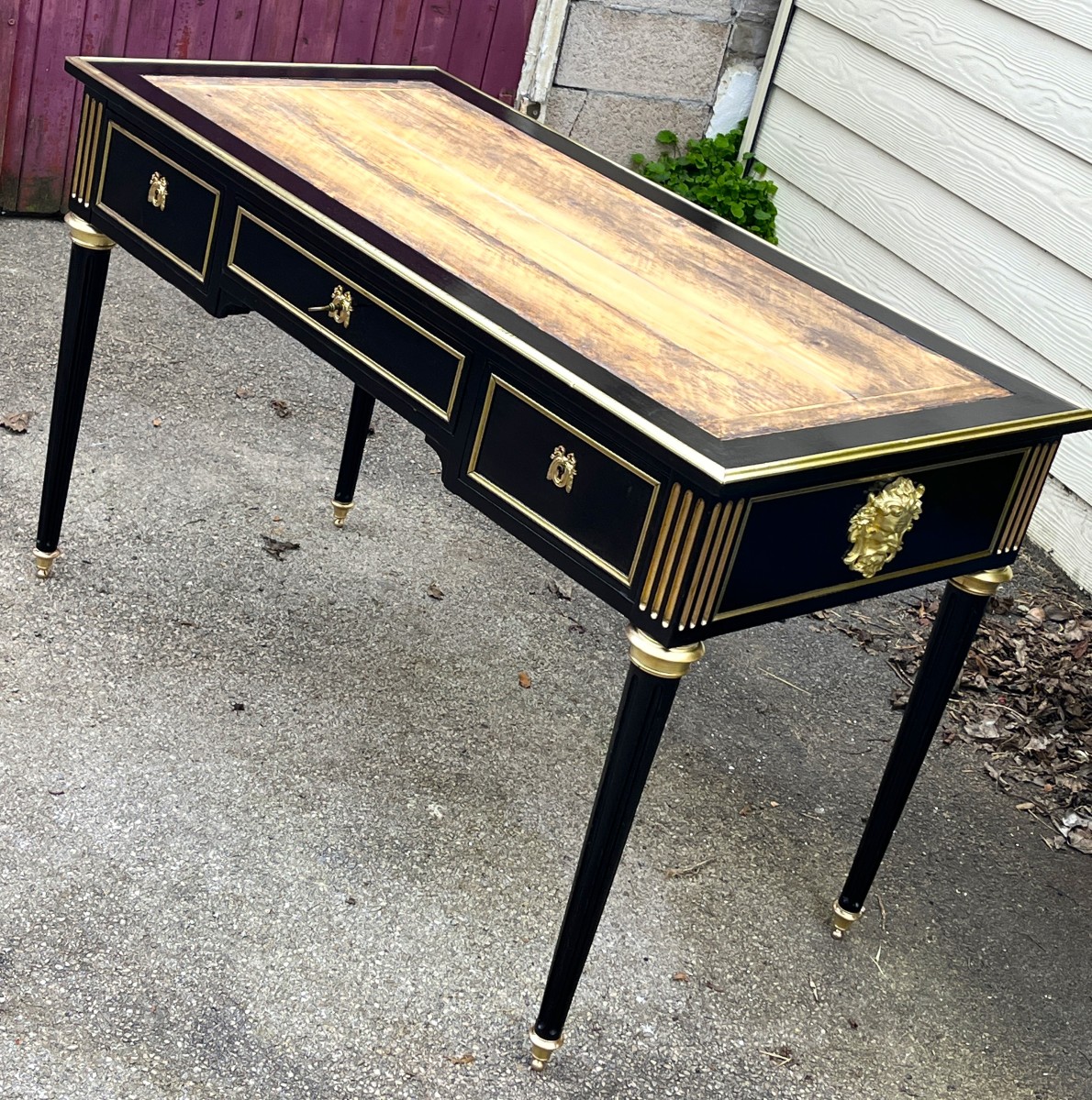 Louis XVI Style Minister's Desk, Napoleon III Boulle