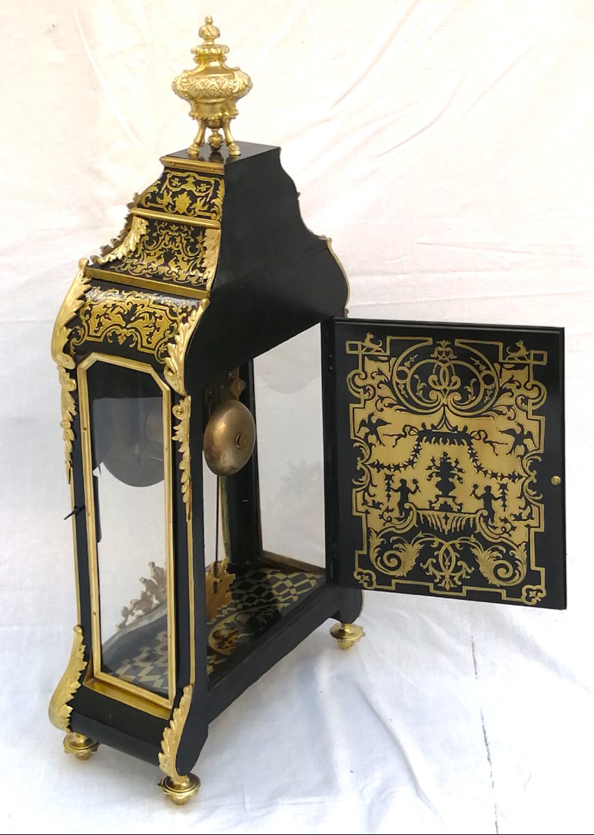 Large Napoleon 3 Regency Boulle Marquetry Cartel-photo-4