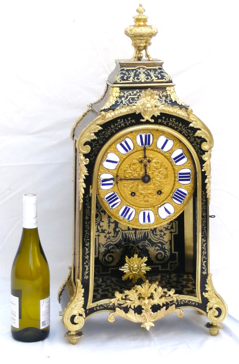 Large Napoleon 3 Regency Boulle Marquetry Cartel-photo-1