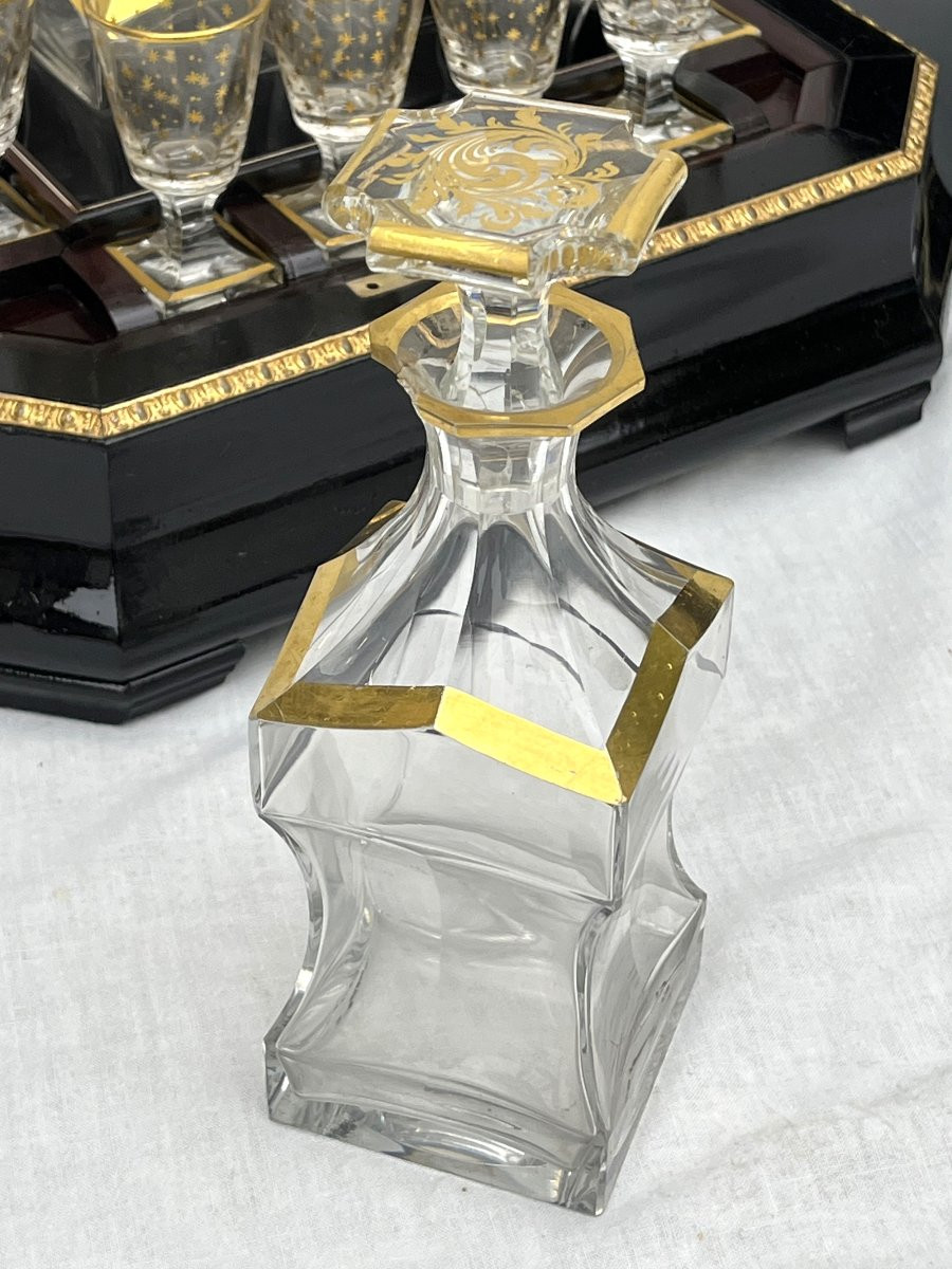 Large Baccarat Napoleon 3 Bronze Boulle Marquetry Liqueur Cellar-photo-3