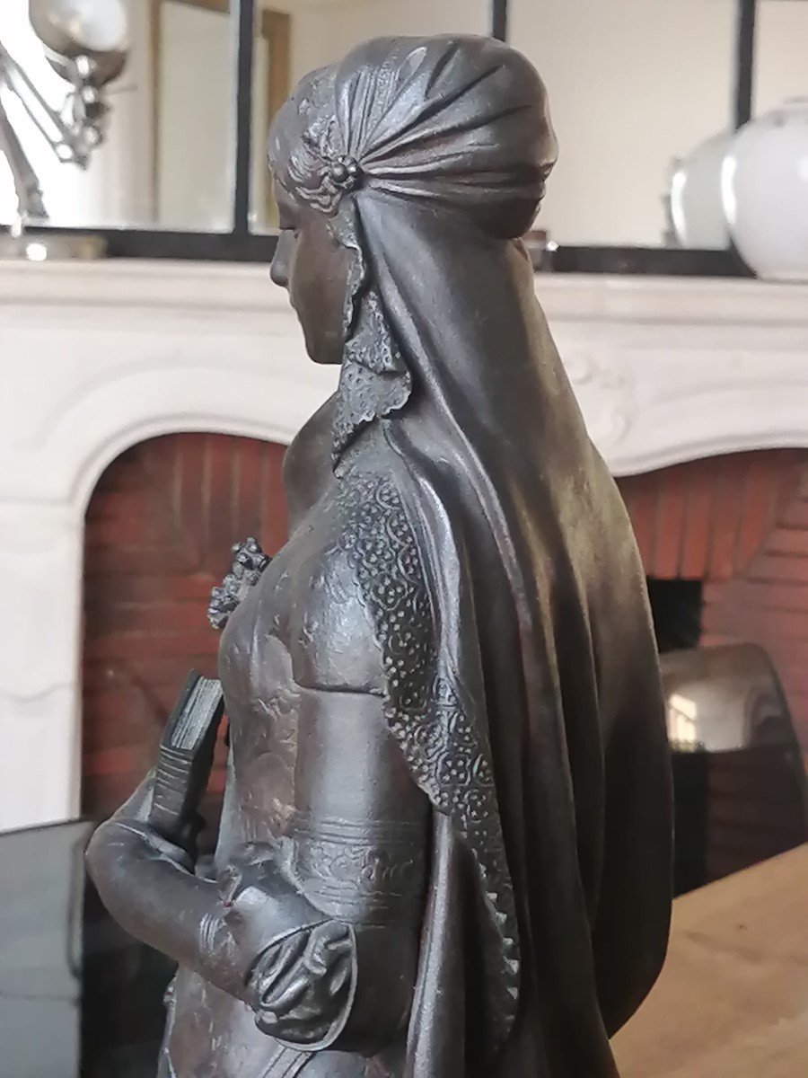 Woman In Patinated Bronze, Napoleon III Period-photo-2