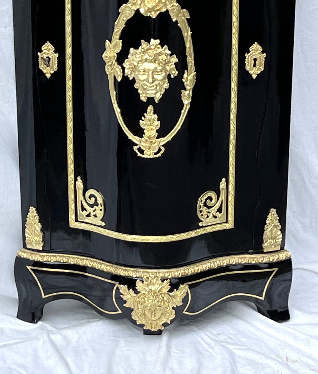 Meuble encoignure marqueterie Boulle Napoléon 3-photo-4