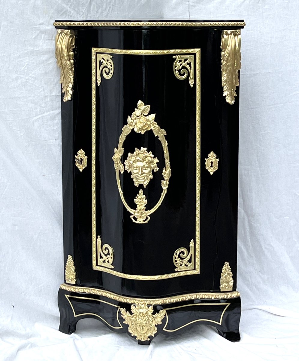 Meuble encoignure marqueterie Boulle Napoléon 3-photo-1