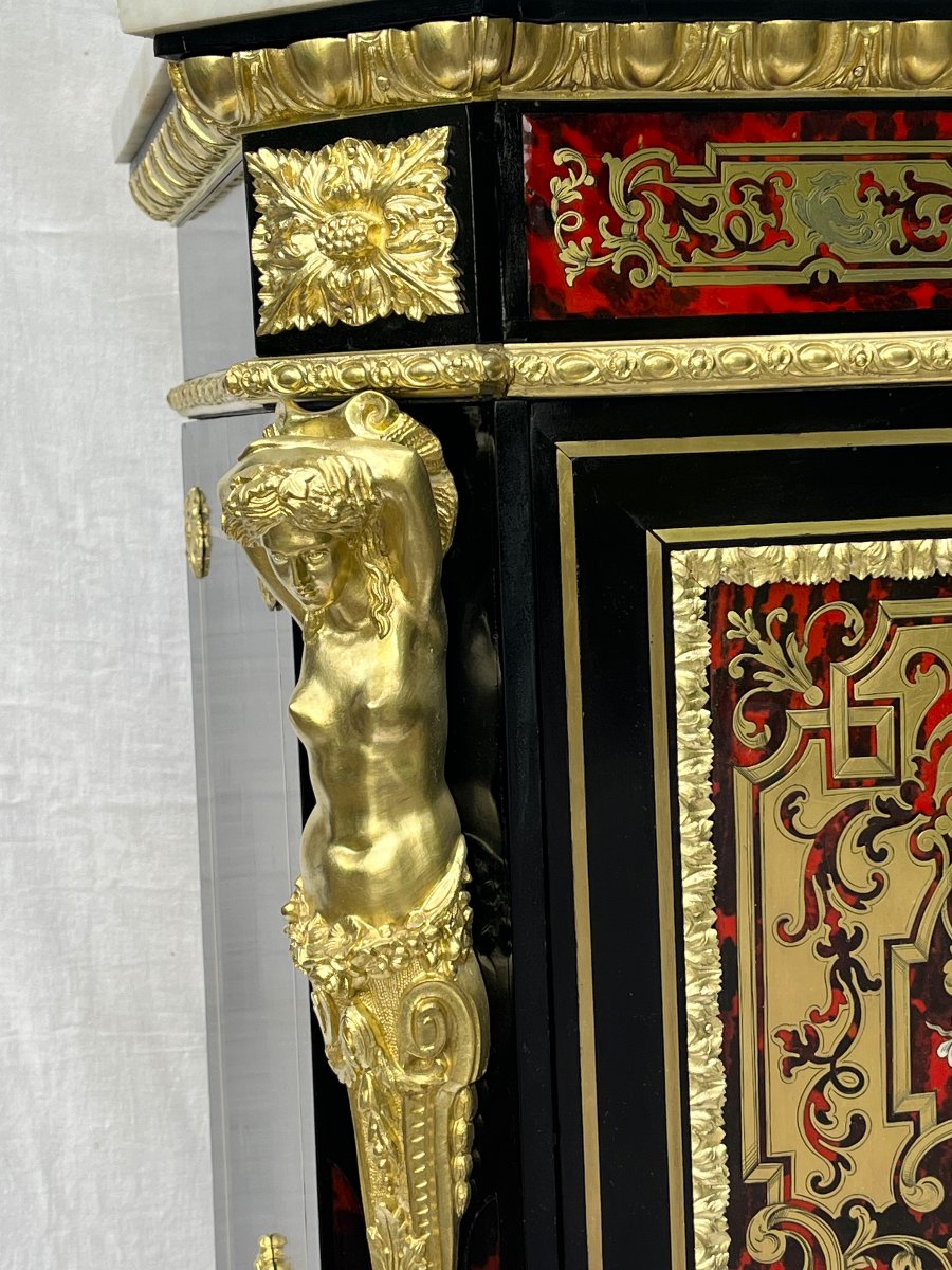 Napoleon 3 Boulle Marquetry Sideboard By Hippolyte Pretot-photo-2
