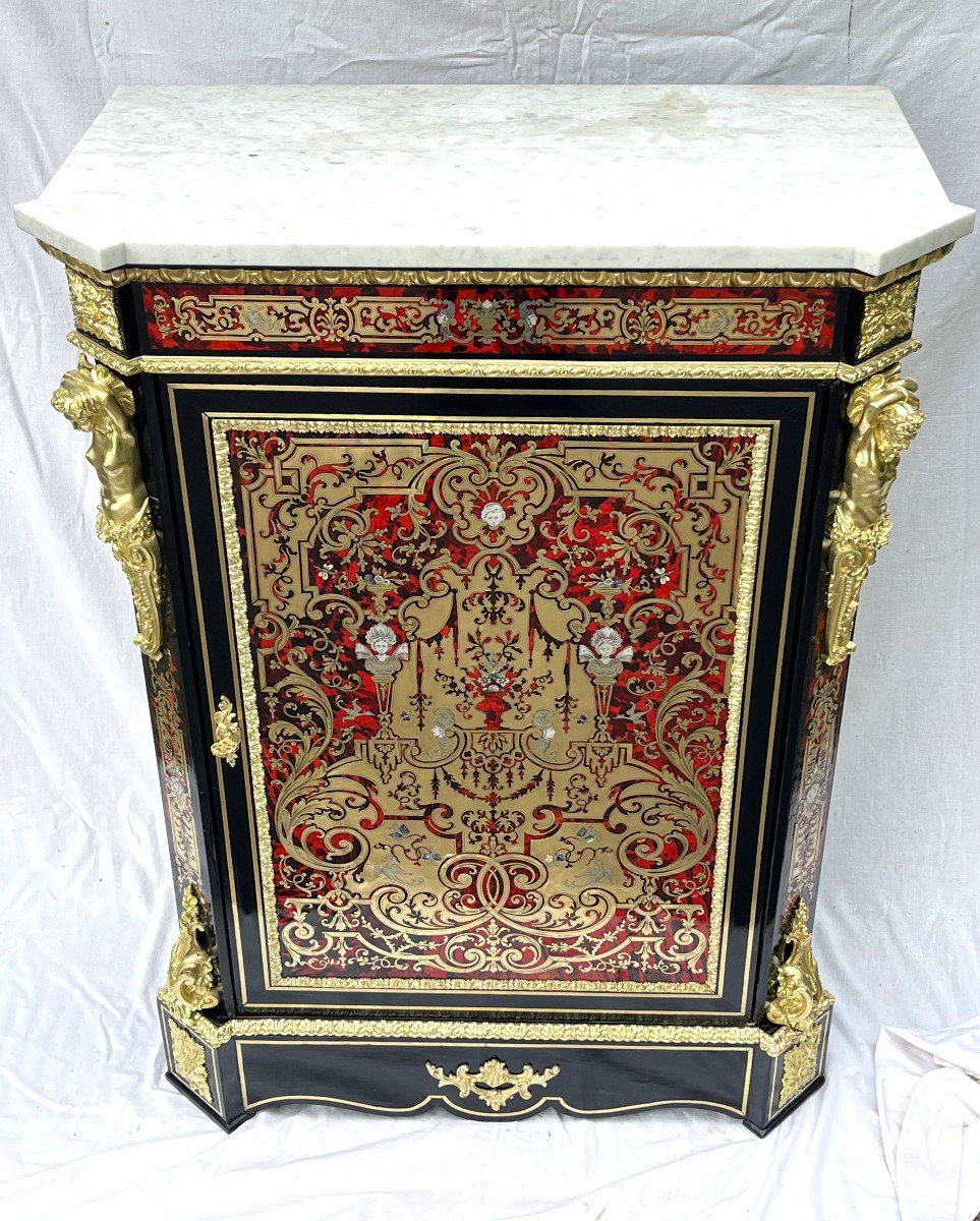 Napoleon 3 Boulle Marquetry Sideboard By Hippolyte Pretot
