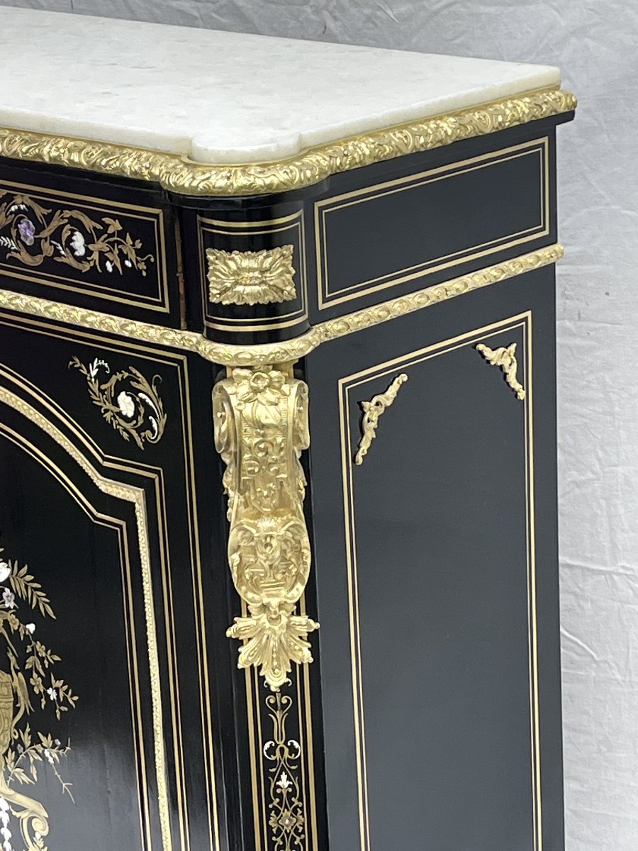 Boulle Marquetry 3-material Napoleon 3 Sideboard-photo-2