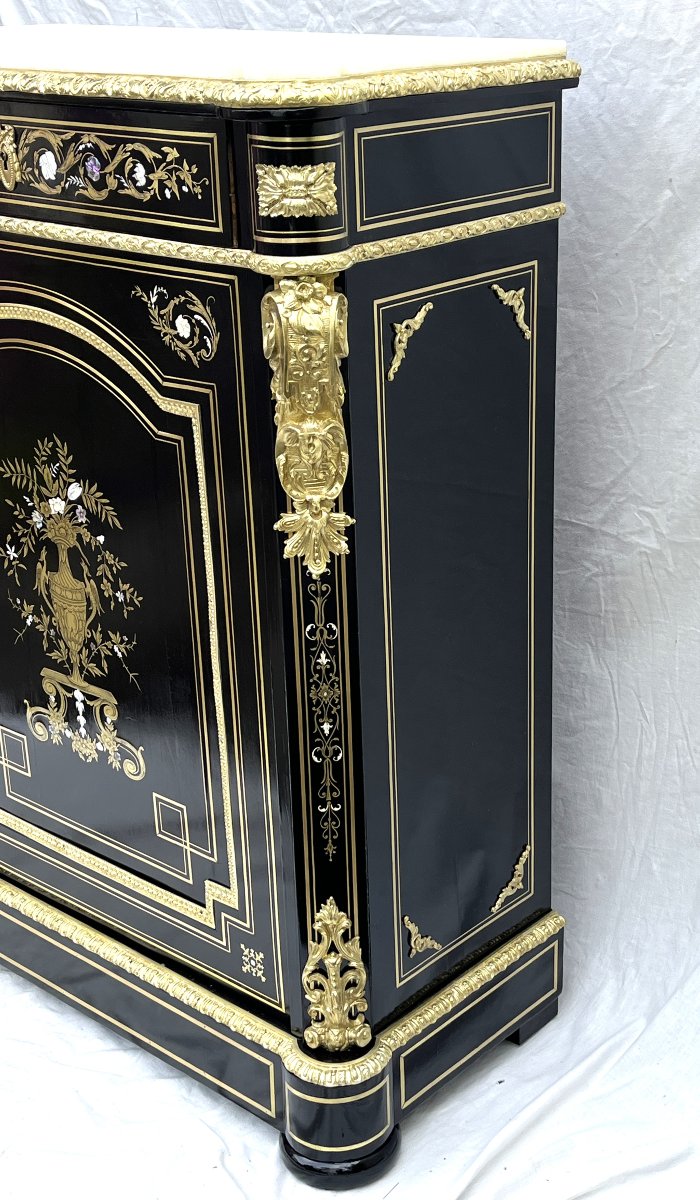 Boulle Marquetry 3-material Napoleon 3 Sideboard-photo-1