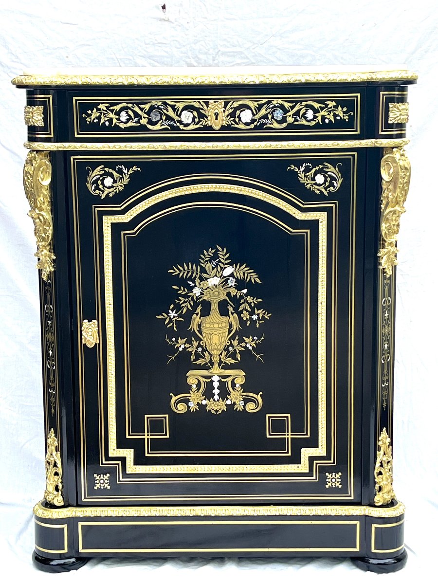 Boulle Marquetry 3-material Napoleon 3 Sideboard