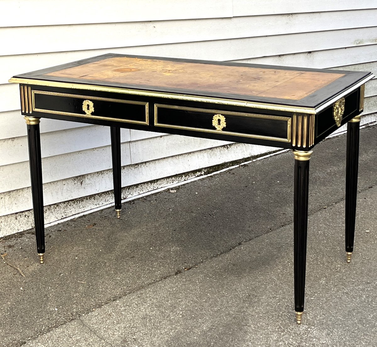 Bureau de style Louis XVI bronze cuir Boulle Napoleon 3