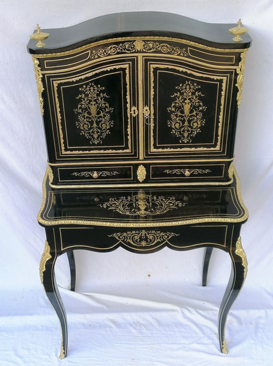 Napoleon III-style Boulle Marquetry "happiness Of The Day" Desk-photo-2