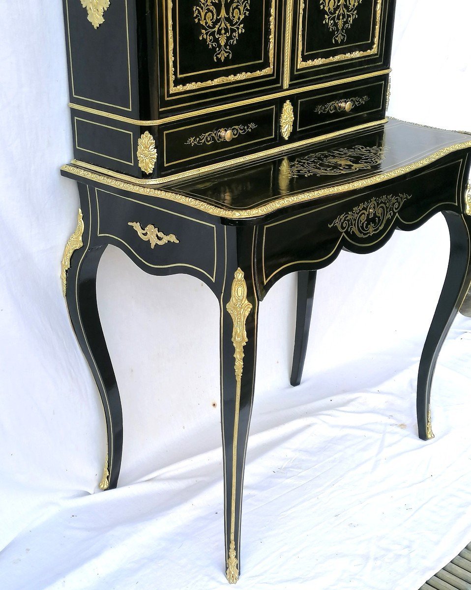 Napoleon III-style Boulle Marquetry "happiness Of The Day" Desk-photo-4