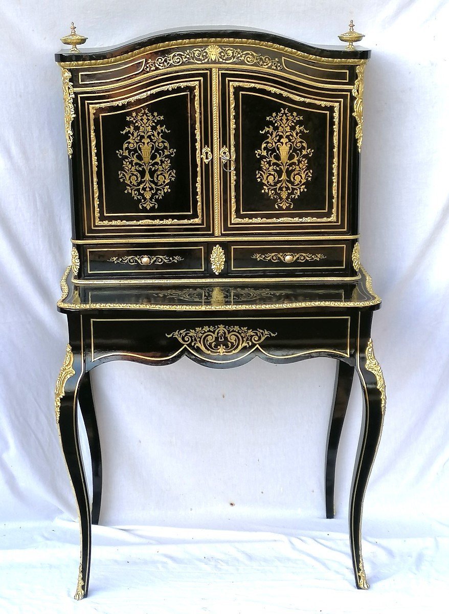 Napoleon III-style Boulle Marquetry "happiness Of The Day" Desk-photo-1