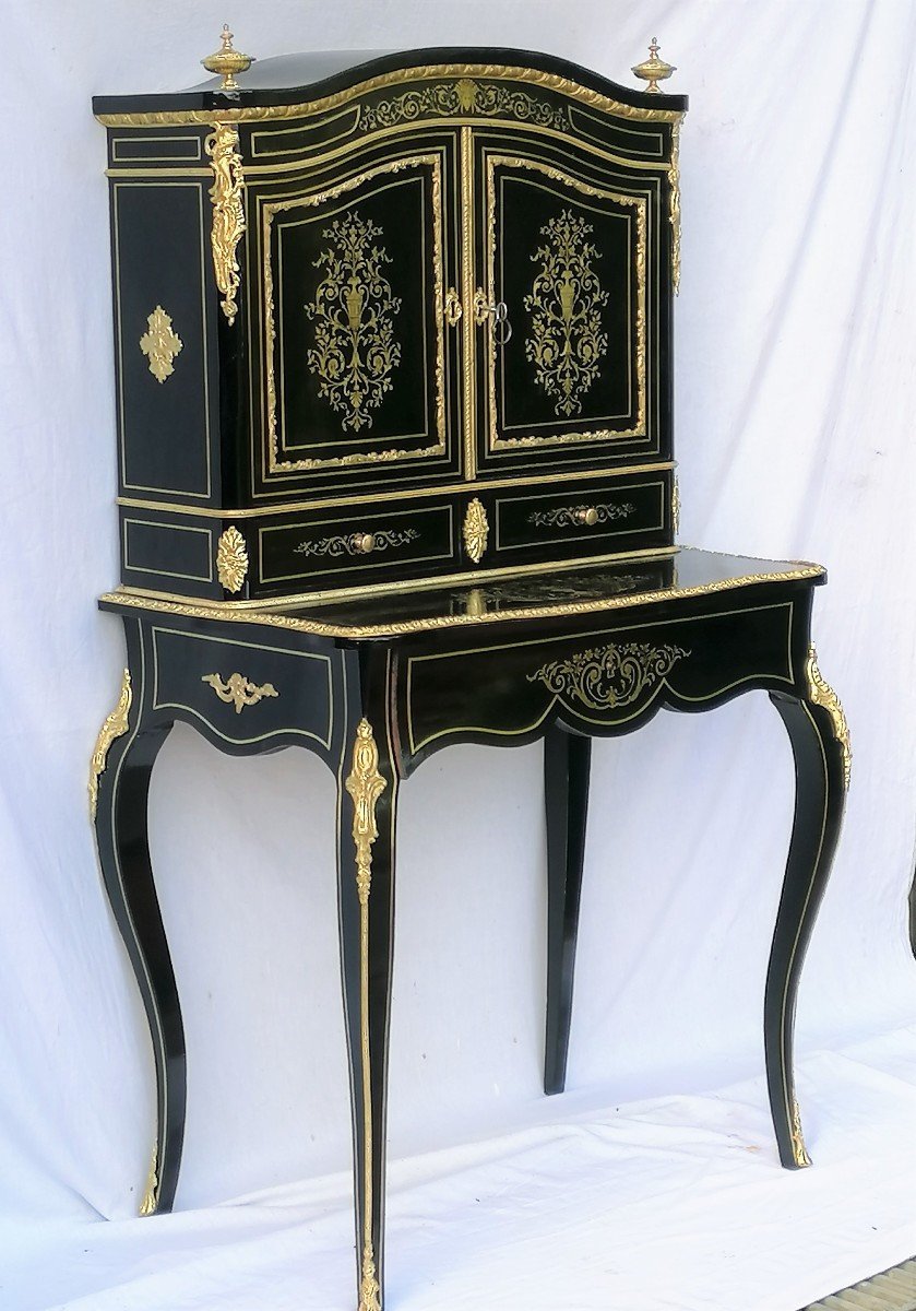 Napoleon III-style Boulle Marquetry "happiness Of The Day" Desk-photo-2