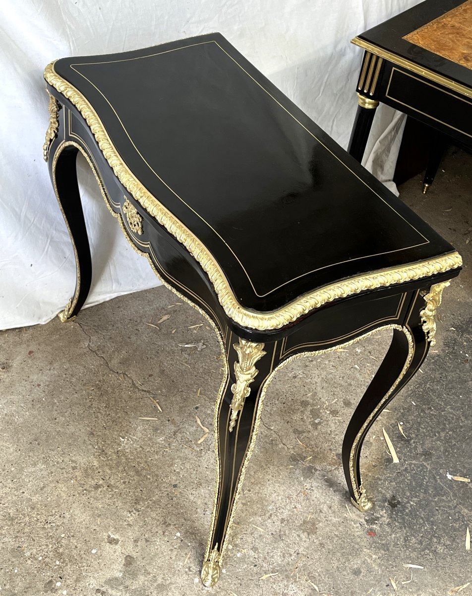 console table marqueterie Boulle bronze Napoléon 3-photo-2