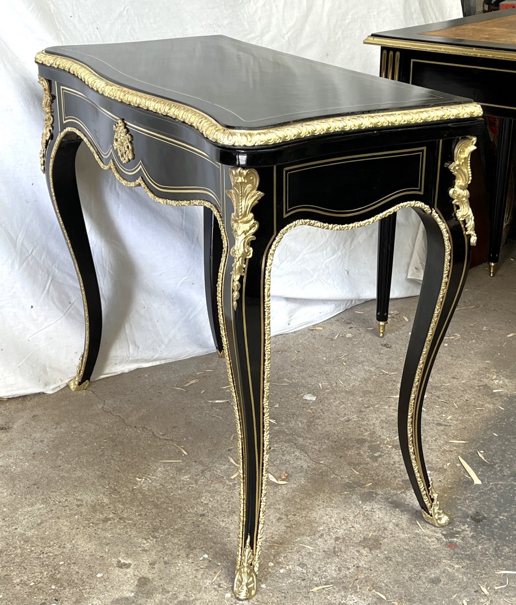 console table marqueterie Boulle bronze Napoléon 3-photo-1