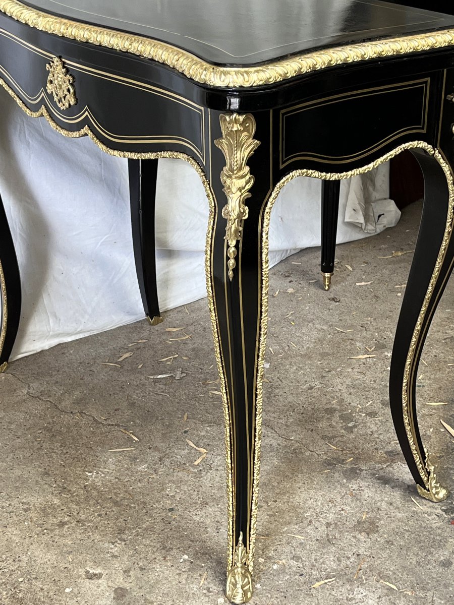 console table marqueterie Boulle bronze Napoléon 3-photo-2