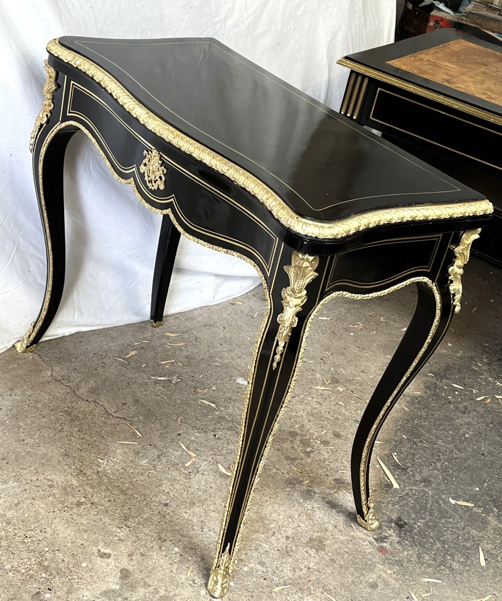console table marqueterie Boulle bronze Napoléon 3