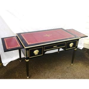 Bureau De Ministre à Tirettes Style Louis XVI Boulle Napoleon Napoléon III