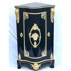 Napoleon III Boulle Marquetry Corner Cabinet In Bronze