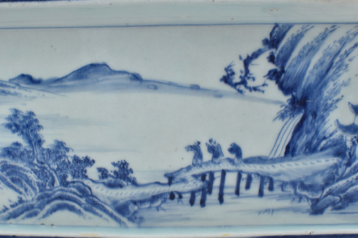 Jardinière Bleu Et Blanc En Porcelaine De Chine. Qianlong-photo-4