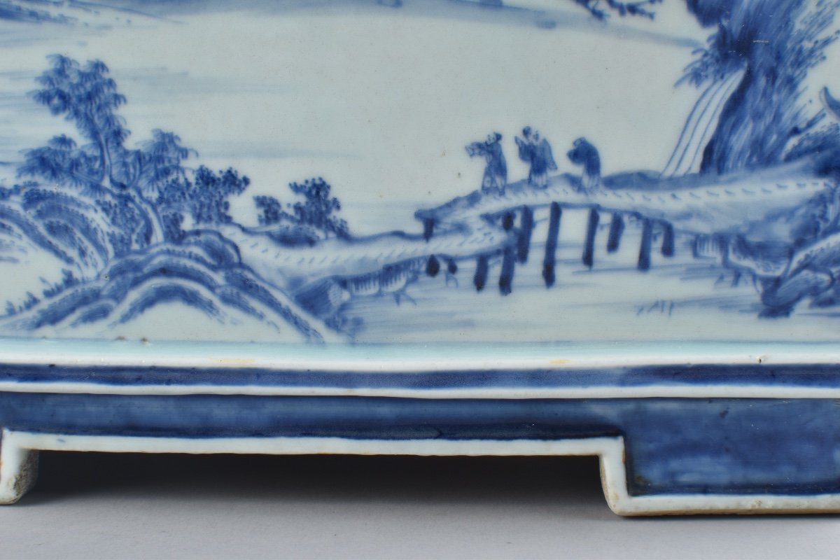 Jardinière Bleu Et Blanc En Porcelaine De Chine. Qianlong-photo-5