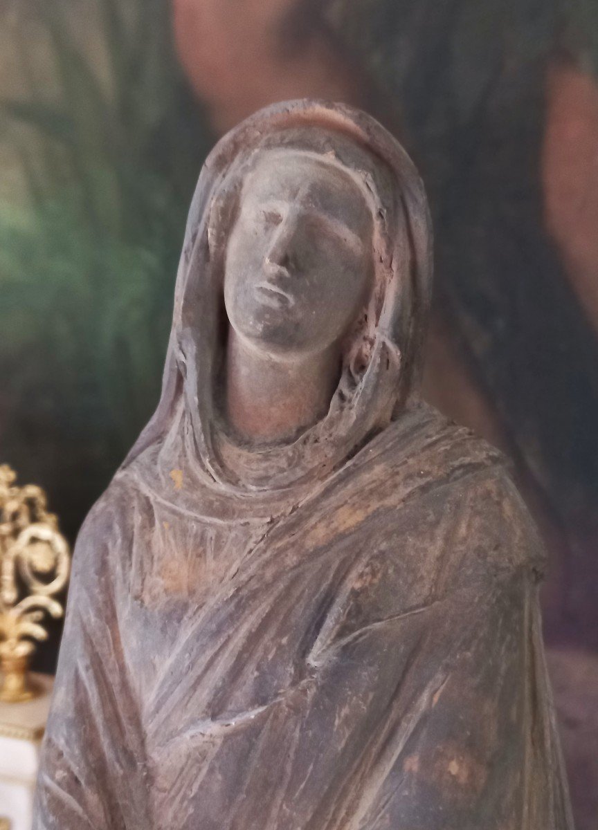 Etienne MONTAGNY (att. à) 1816-1895 Vierge, sculpture, terre cuite, vers 1860-photo-6