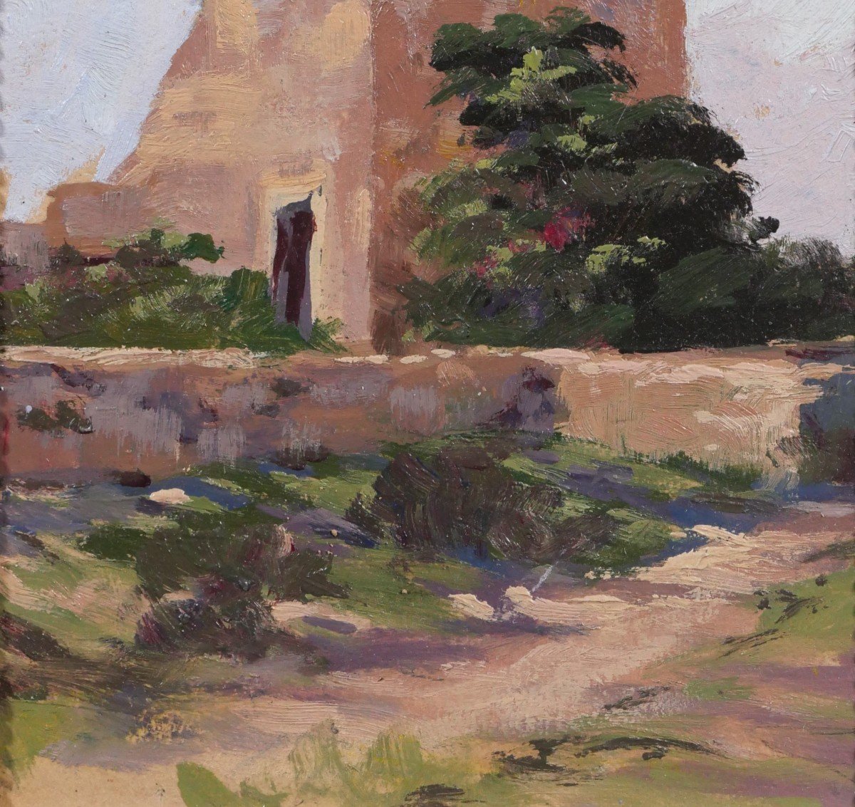 Benjamin SARRAILLON 1901-1989,  Maroc, paysage au moulin, tableau, vers 1930-40-photo-4