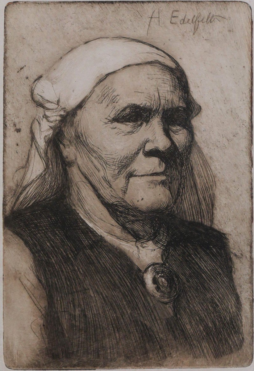 Albert EDELFELT 1854-1905 Portrait de femme de Ruokolahti (elli jäppinen), gravure-photo-3