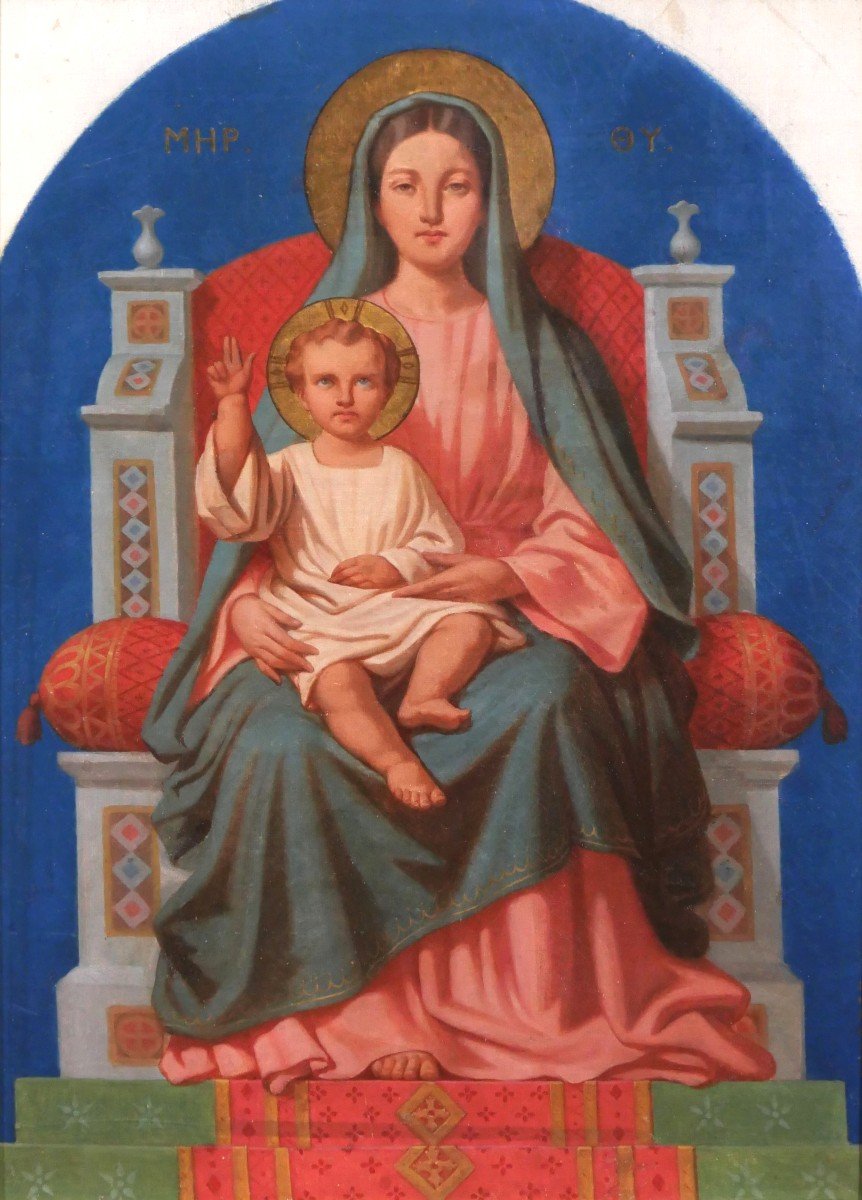 Alexandre DEBELLE 1805-1897 Vierge à l'Enfant, projet pour la chapelle Blanchet (Isère), 1847-photo-2