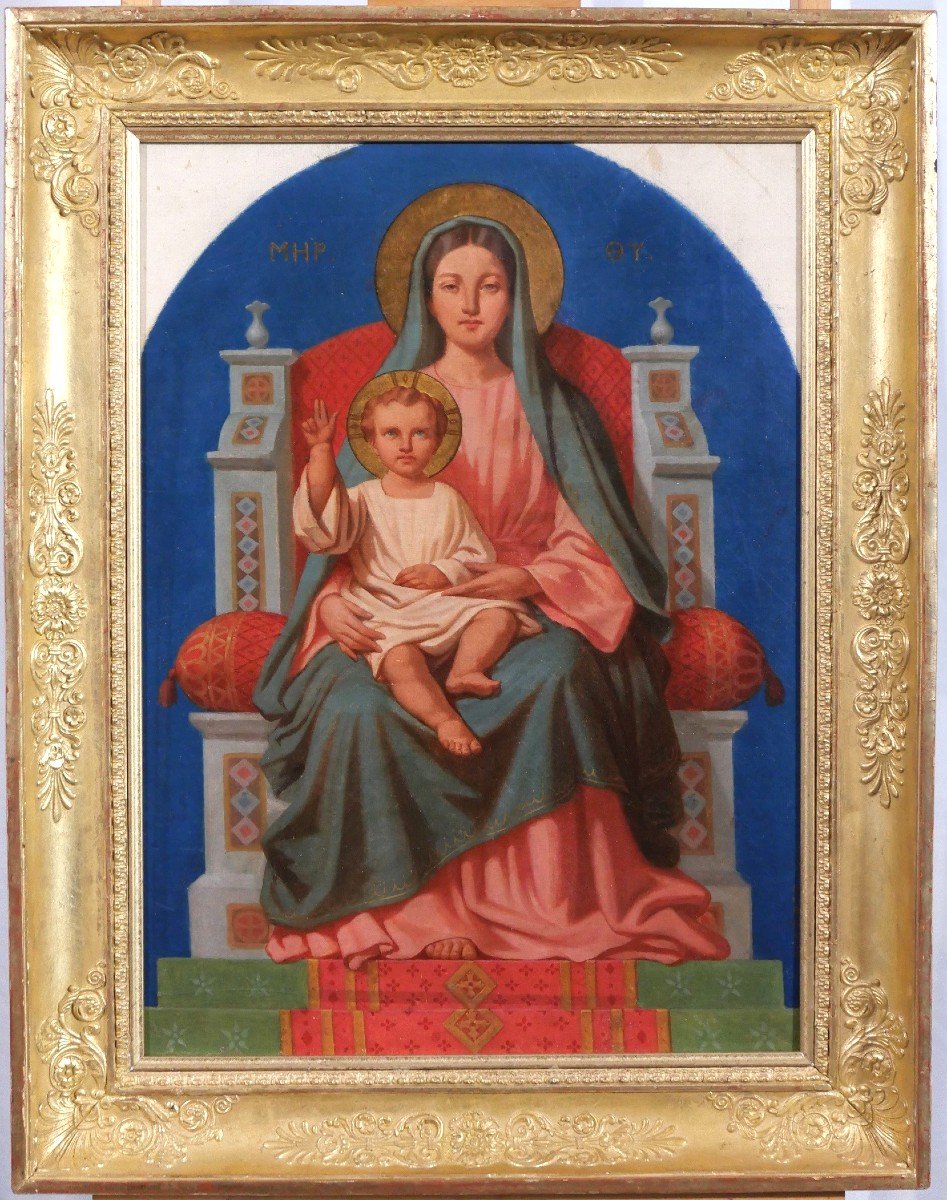 Alexandre DEBELLE 1805-1897 Vierge à l'Enfant, projet pour la chapelle Blanchet (Isère), 1847