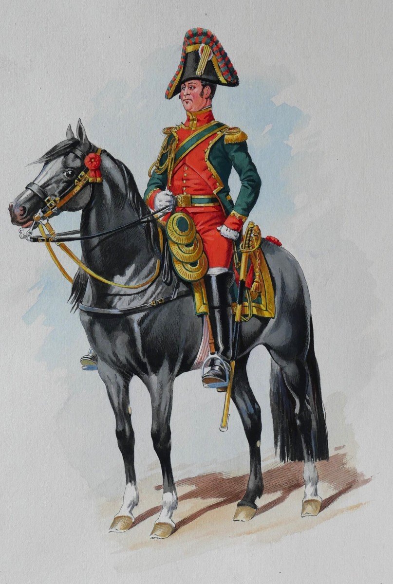 Charles Brun 1825-1908 Uniform Of The Emperor Napoleon's Bodyguards, Drawing, Horse