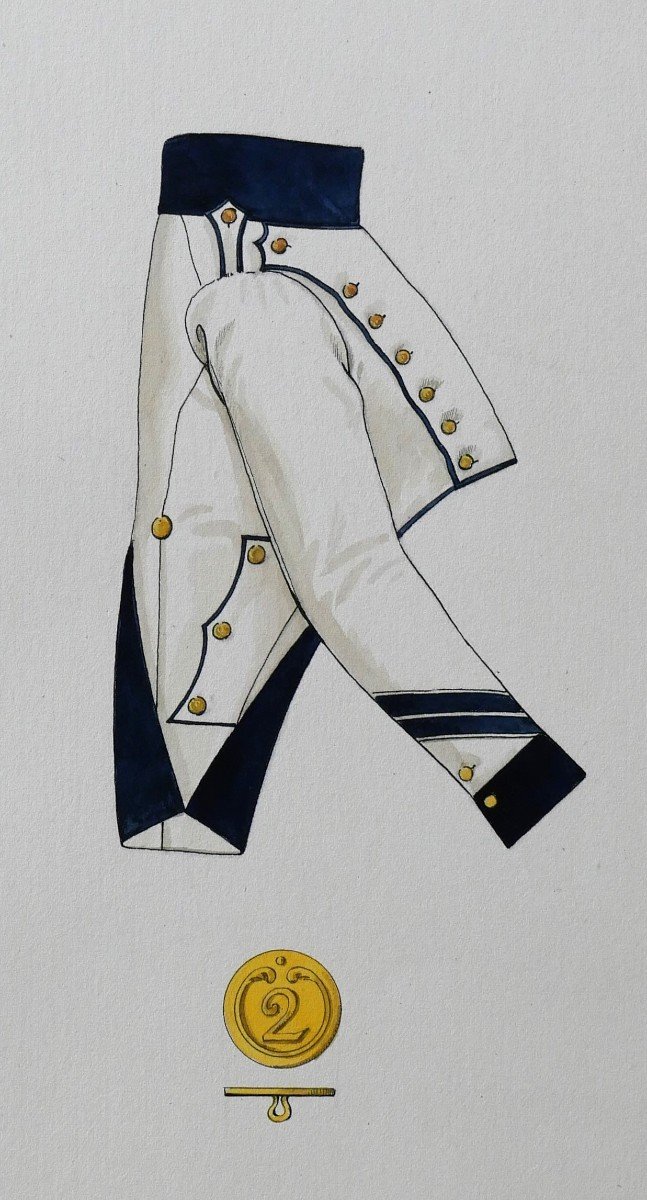 Charles BRUN 1825-1908 Uniforme de l'Infanterie de Westphalie, dessin, Napoléon, Empire