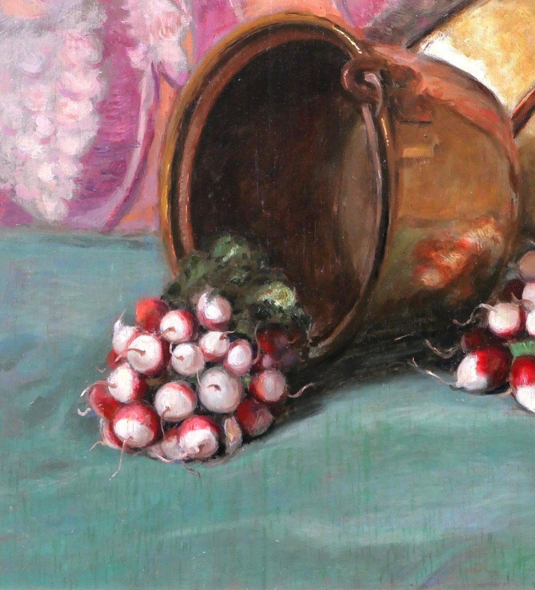 Constant Stan Peet 1888-1966 Still Life With Radishes, Painting, Circa 1930-40-photo-4