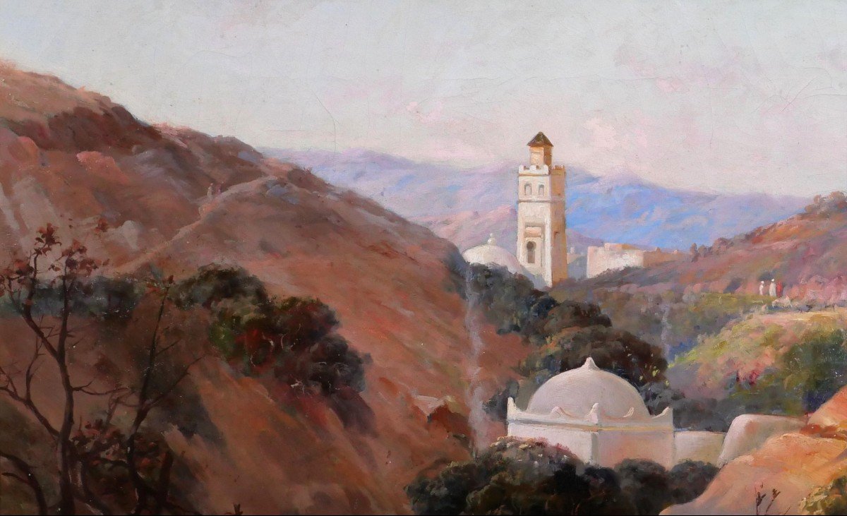 Joseph Jacques Reymann, Algeria, Oriantalist Landscape, Painting, Circa 1880-90-photo-1