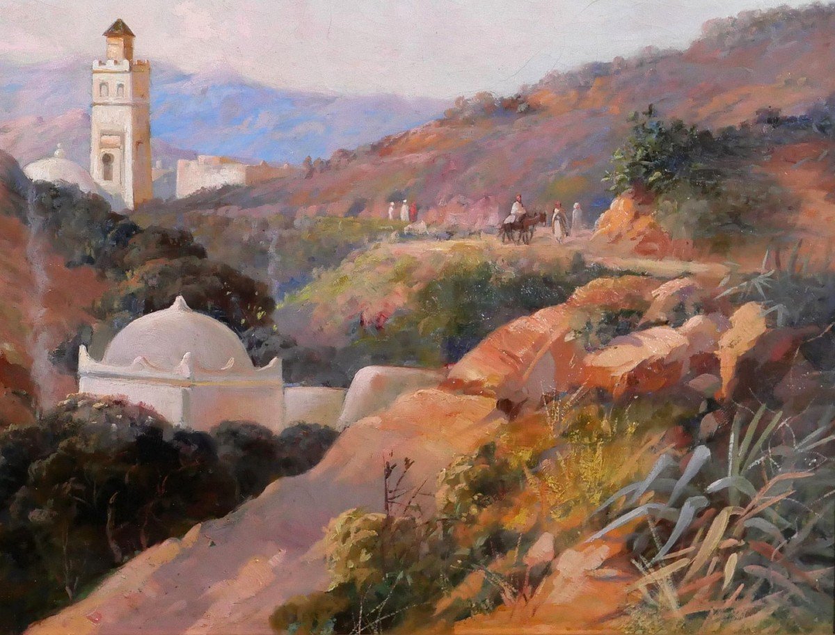 Joseph Jacques Reymann, Algeria, Oriantalist Landscape, Painting, Circa 1880-90-photo-3