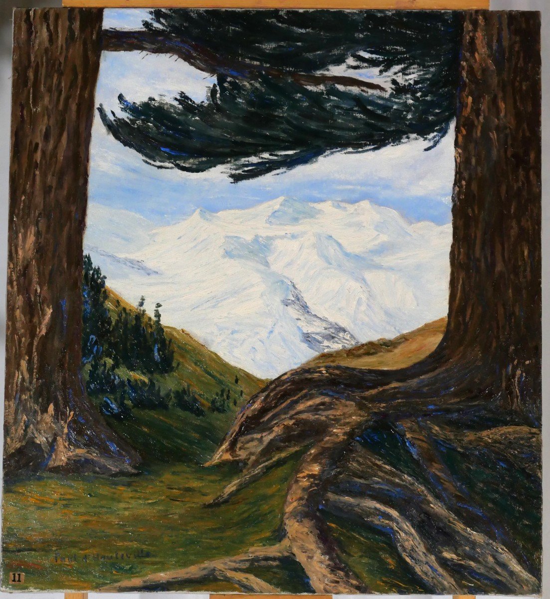 Paul d'Hauteville, Suisse, paysage des Alpes bernoises, tableau, vers 1930-photo-2
