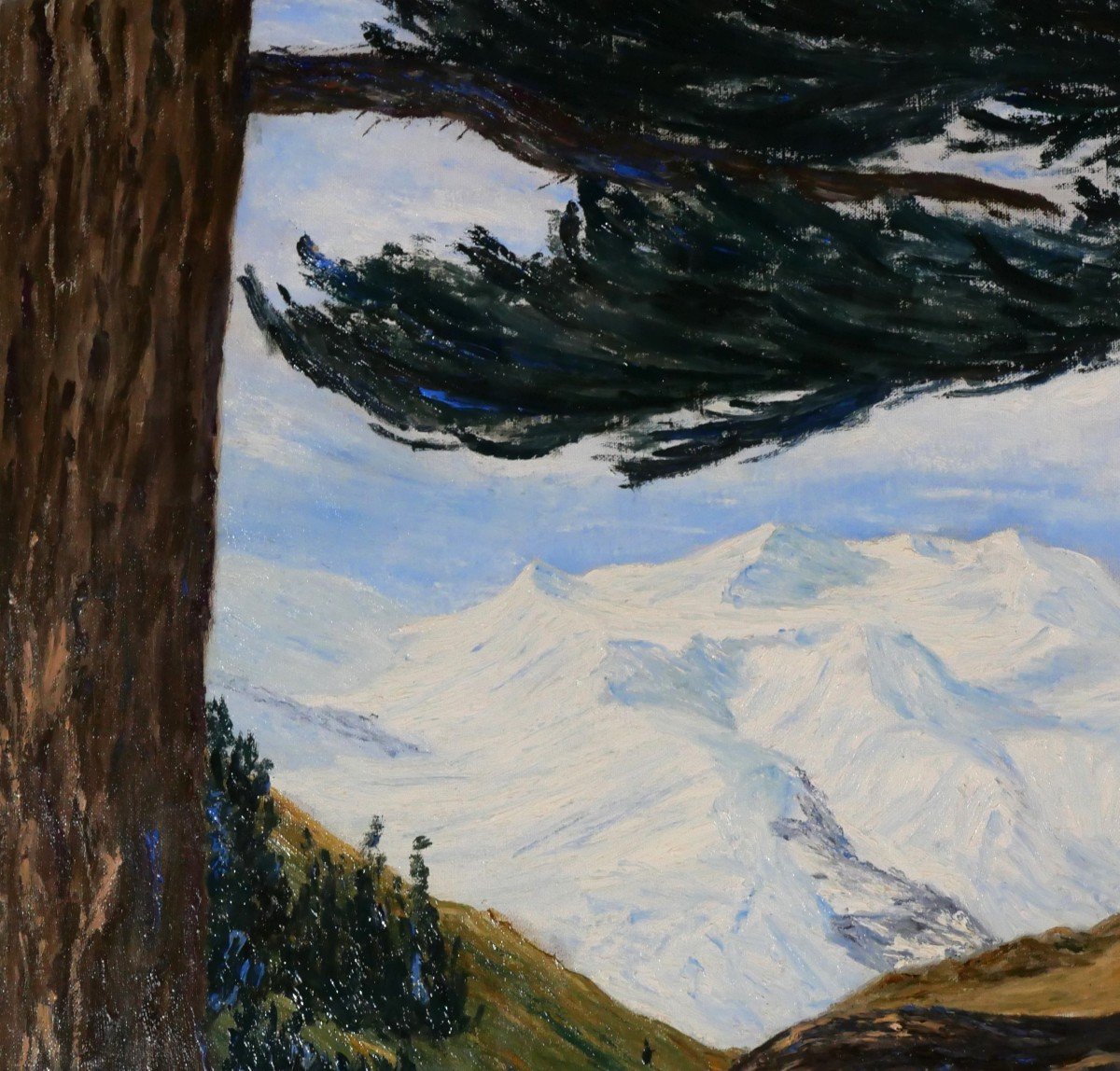 Paul d'Hauteville, Suisse, paysage des Alpes bernoises, tableau, vers 1930-photo-1