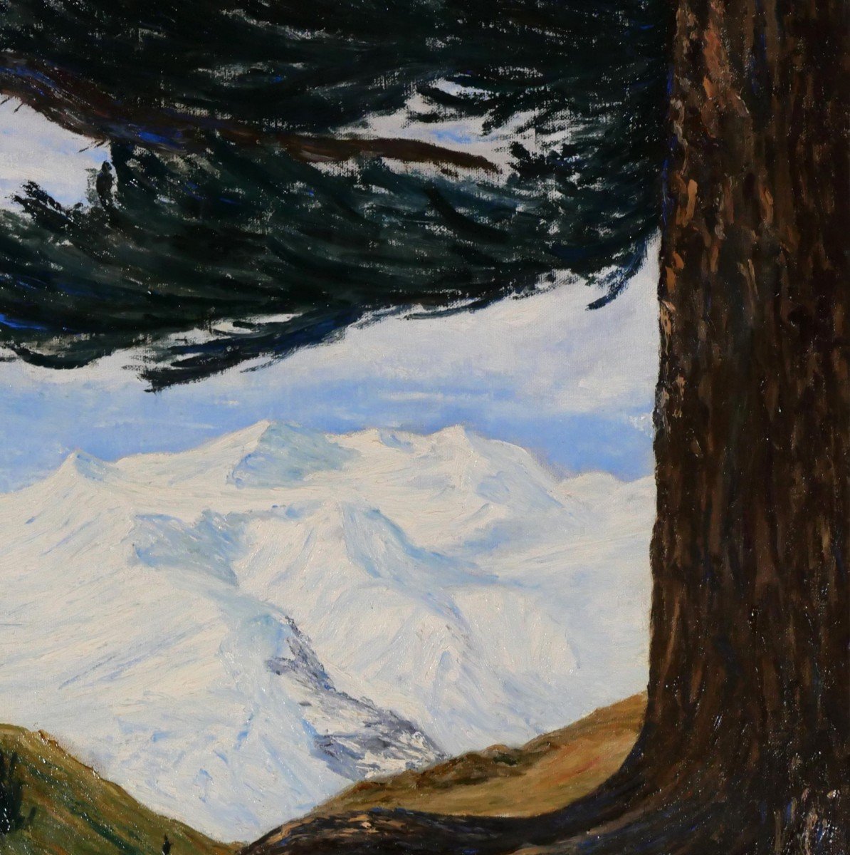 Paul d'Hauteville, Suisse, paysage des Alpes bernoises, tableau, vers 1930-photo-2