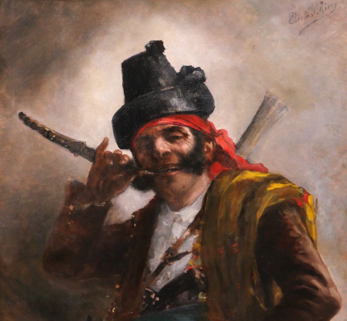 Carlos Rico 19-20th Portrait Of The Gangster Jose-maria, El Tempranillo, King Of Sierra Morena-photo-3